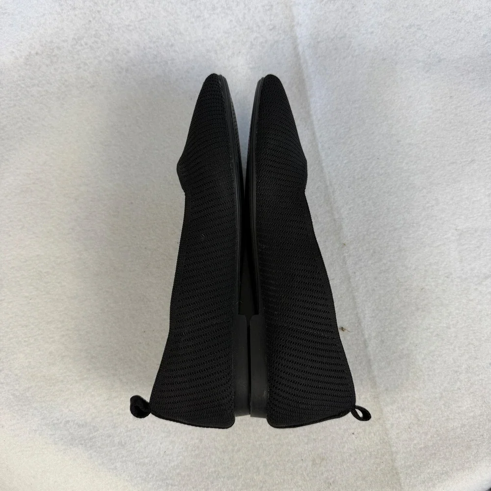 Burudani Black Knit‎ Square Toe Ballet Flats Womens US 10 UK 8 Casual Office